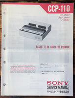 Sony CCP-110 Cassette Printer  Service Manual *Original*