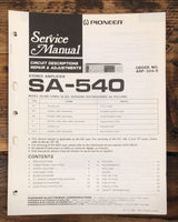 Pioneer SA-540 Amplifier  Service Manual *Original*