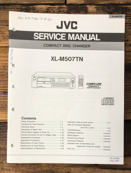 JVC XL-M507 TN CD Player  Service Manual *Original*
