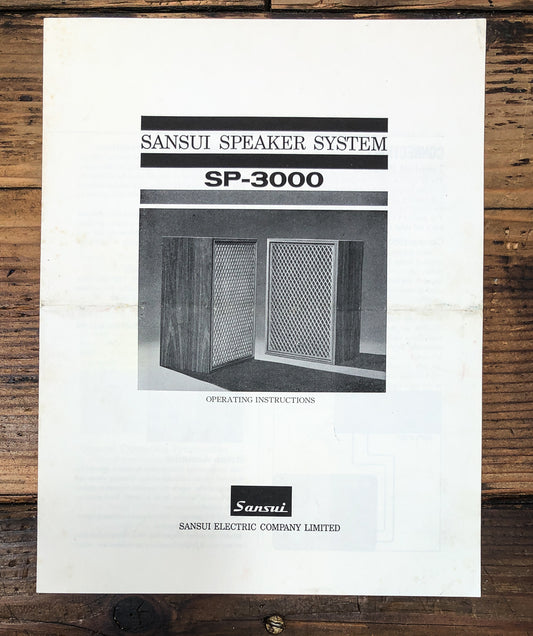 Sansui SP-3000 Speaker Owners / User Manual *Original*