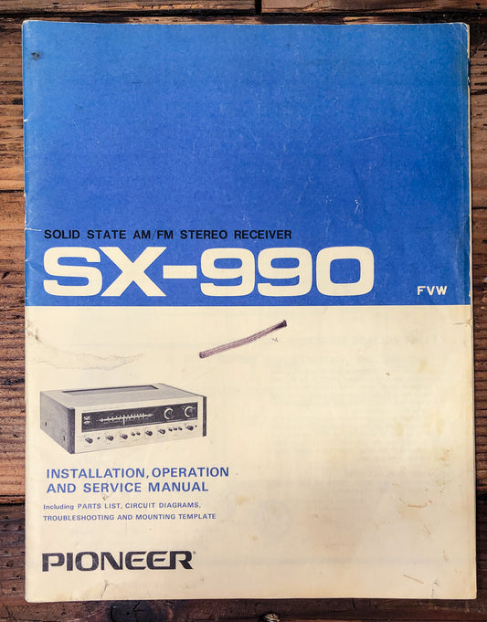 Pioneer SX-990 Receiver Owner & Service Manual *Original*