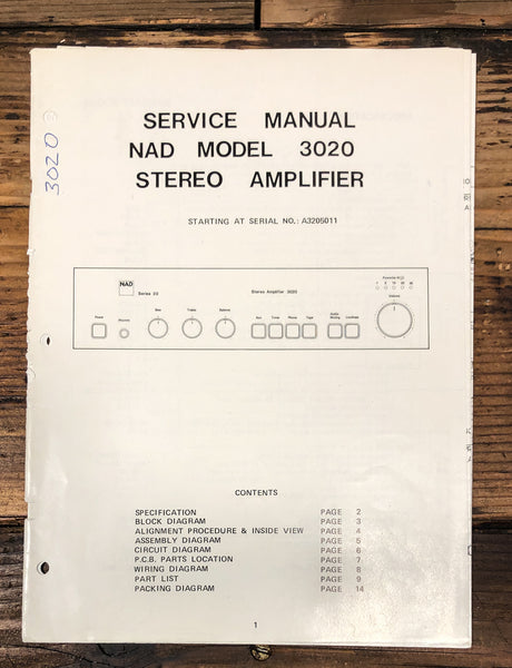NAD Model 705 Receiver Service Manual *Original*