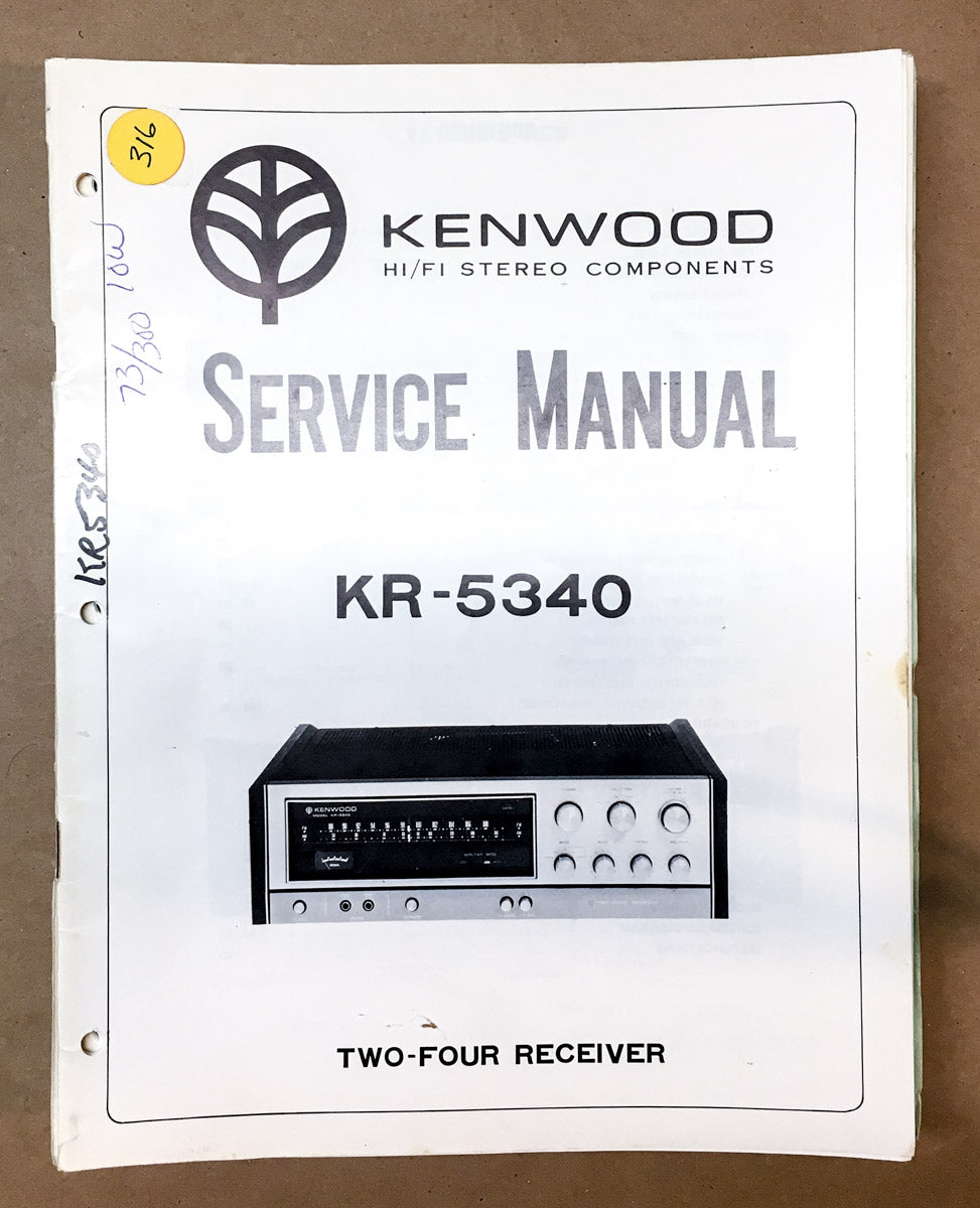 Kenwood KR-5340 Receiver  Service Manual *Original*