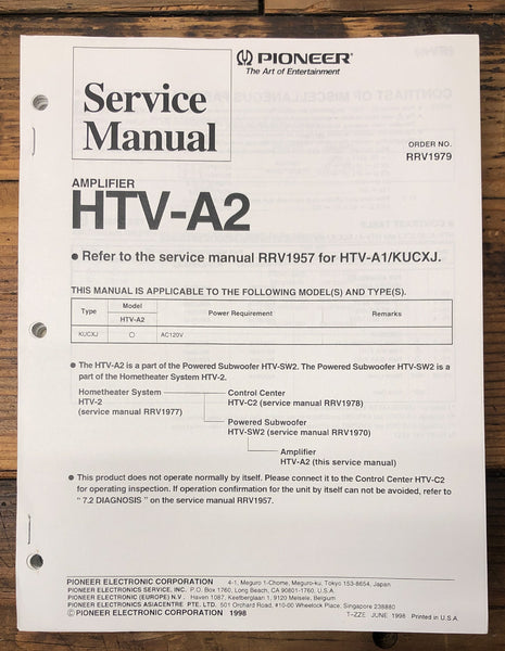 Pioneer HTV-A2 Amplifier  Service Manual *Original*