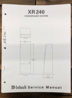 McIntosh XL240 XR-240 Speaker  Service Manual *Original*