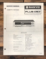 Sanyo PLUS D57 Cassette Service Manual *Original*