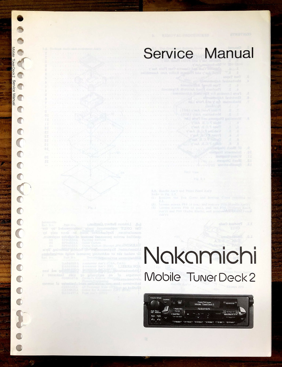 Nakamichi Mobile Tuner Deck 2 Car Cassette Service Manual *Original*