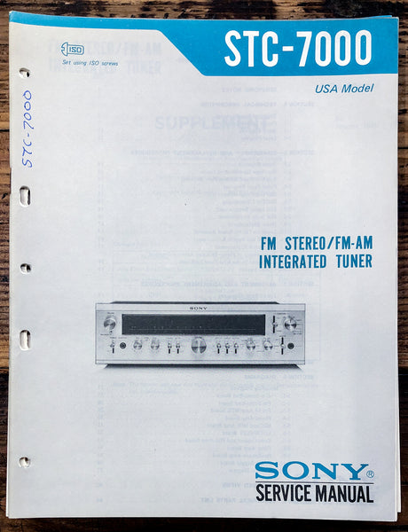 Sony ST-7000 Tuner  Service Manual *Original*