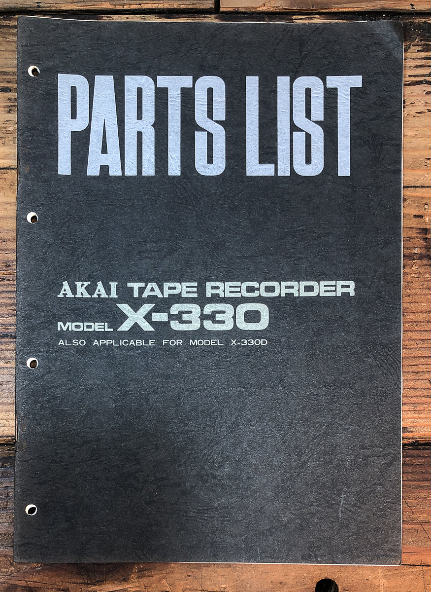 Akai Model X-330 X-330D  Parts List Manual *Original*