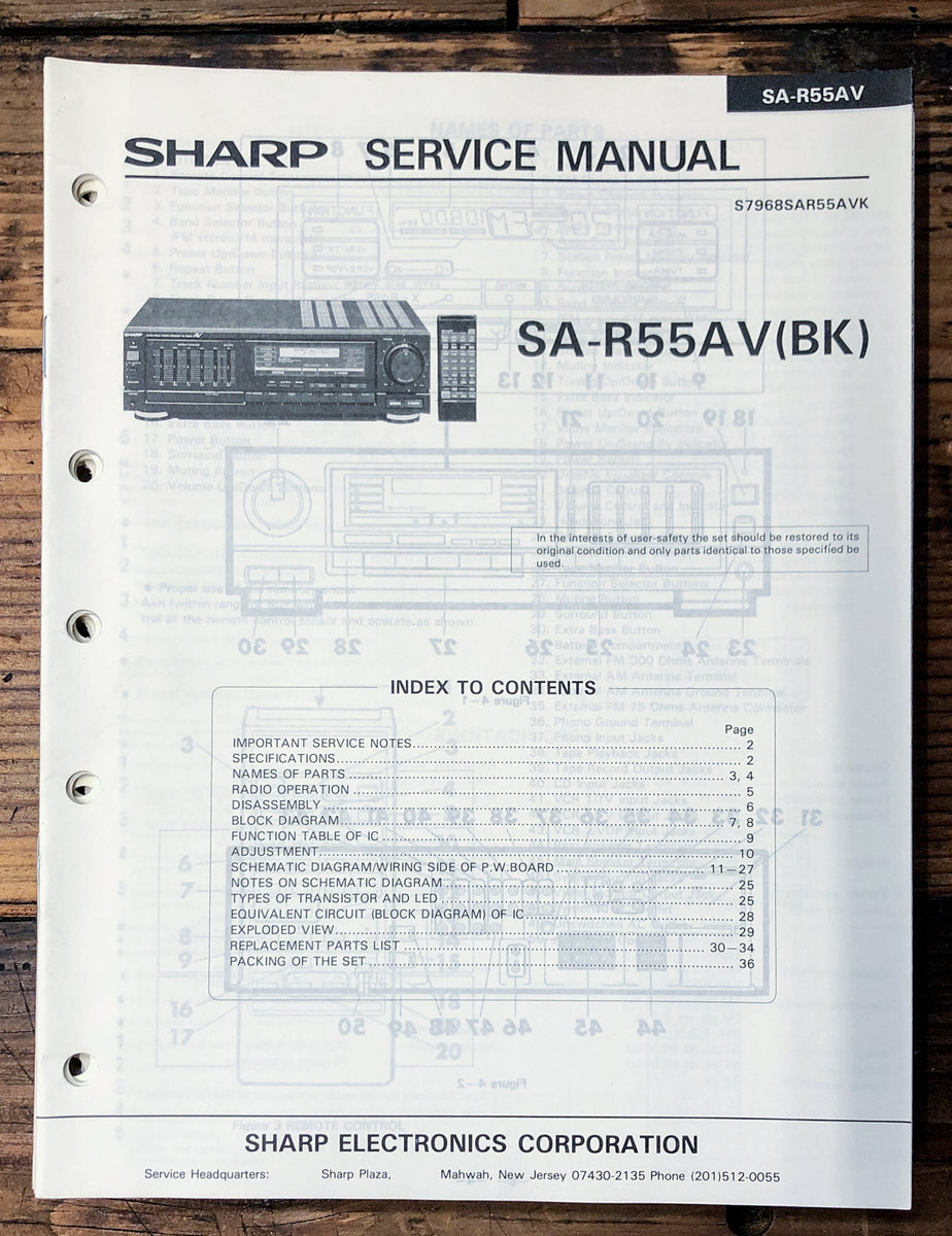 Amplifier / Receiver Service Manual *Original* – Vintage Audio Store ...