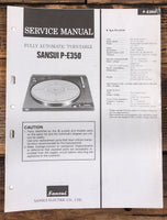 Sansui P-E350 Record Player / Turntable  Service Manual *Original*