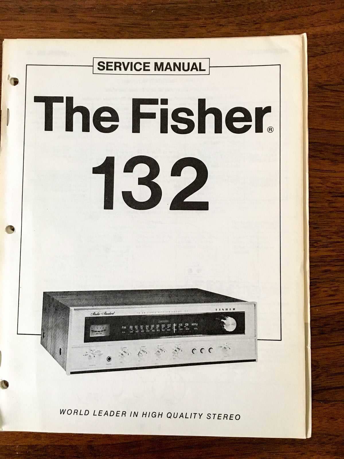 Fisher Model 132 Receiver Service Manual *Original*