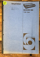 B&O Bang Olufsen Beocord 1900 Cassette  Service Manual *Original*