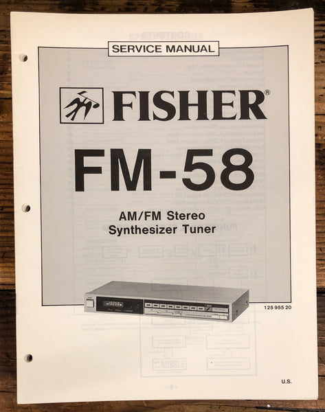 Fisher FM-58 Tuner  Service Manual *Original*