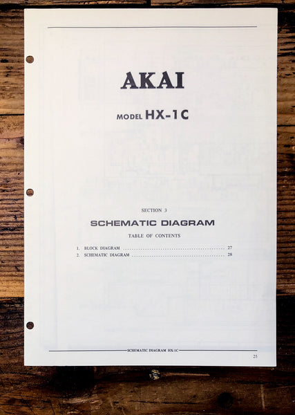 Akai HX-1C Cassette Add. Service Manual *Original*