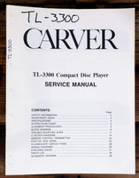 Carver TL-3300 CD Player  Service Manual *Original*