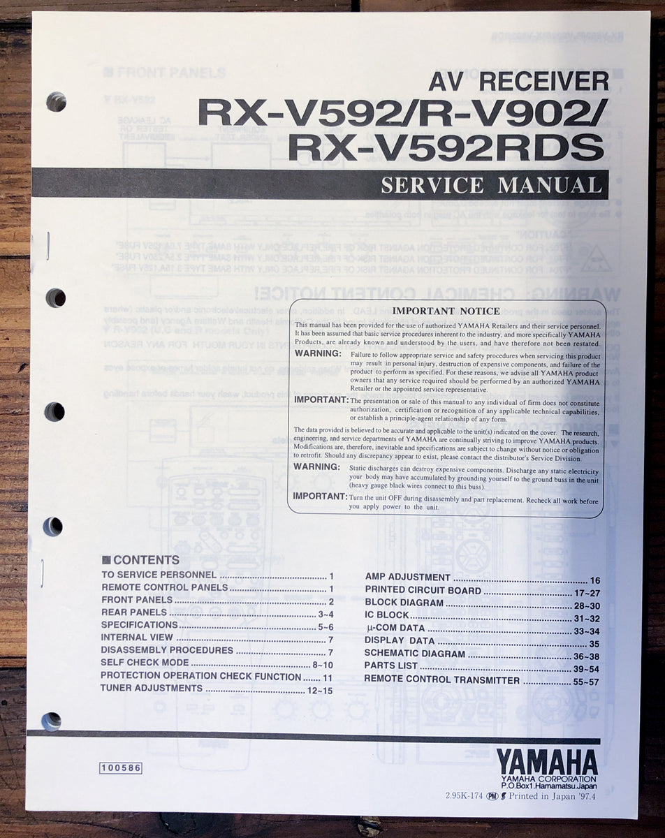 Receiver Service Manual *Original* – Vintage Audio Store - Vintage ...