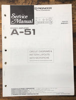 Pioneer A-51 Amplifier  Service Manual *Original*