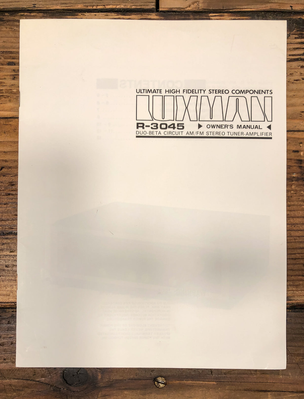 Luxman R-3045 Receiver Owners / User Manual *Original*