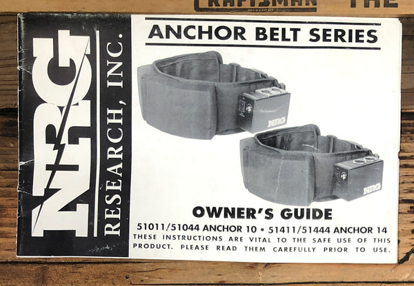 NRG Anchor Belt 51011 51044 51411  Service Manual *Original*