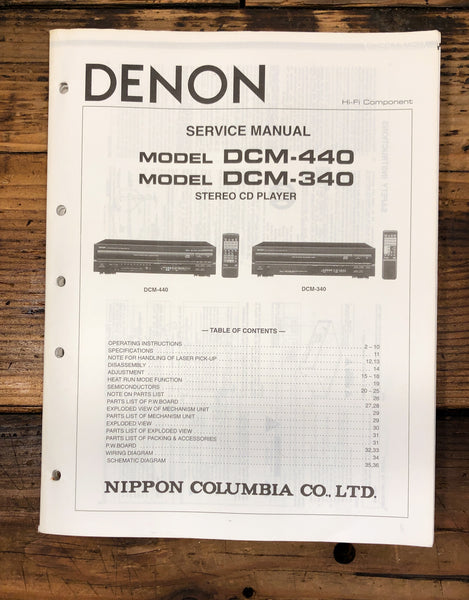 Denon DCM-340 DCM-440 CD Player  Service Manual *Original*
