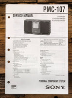 Sony PMC-107 Stereo Service Manual *Original*