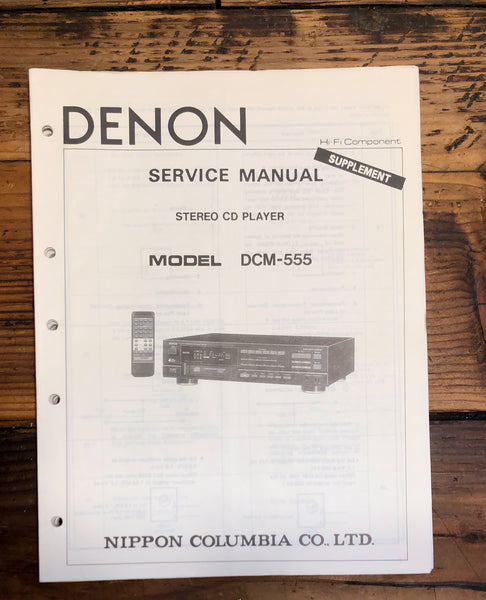Denon DCM-555 CD Player Supplement Service Manual *Original*