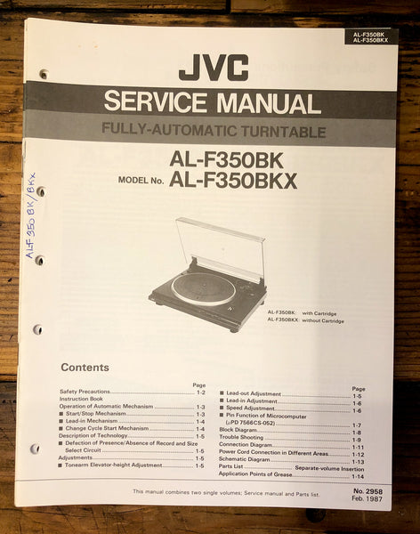 JVC AL-F350BKX -F350BK -F350 Record Player  Service Manual *Original*