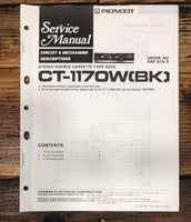Pioneer CT-1170W Cassette Service Manual *Original* #1