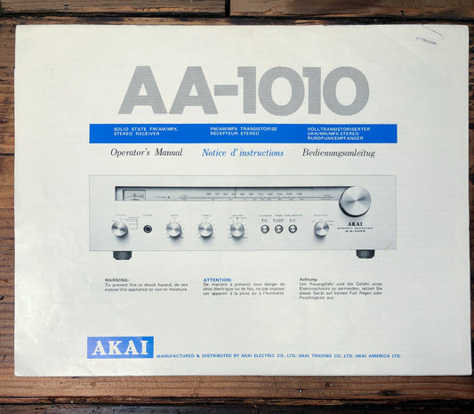 Akai AA-1010 Receiver Owners / User Manual *Original*