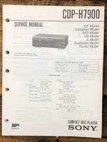 Sony CDP-H7900 CD Player  Service Manual *Original*