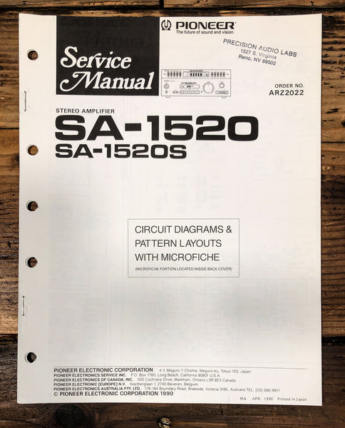 Pioneer SA-1520 SA-1520S Amplifier  Service Manual *Original*