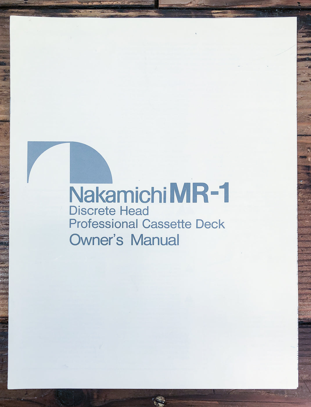 Nakamichi MR-1 Cassette Owners / User Manual *Original*