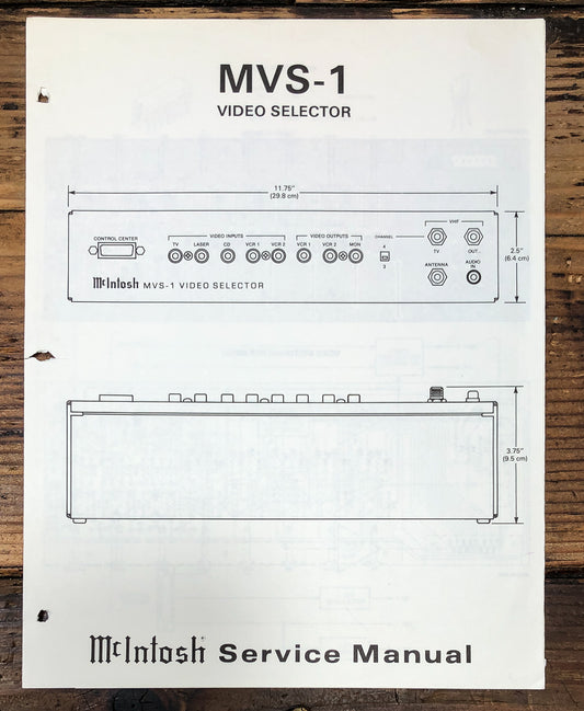 McIntosh MVS-1 Video Selector Service Manual *Original*