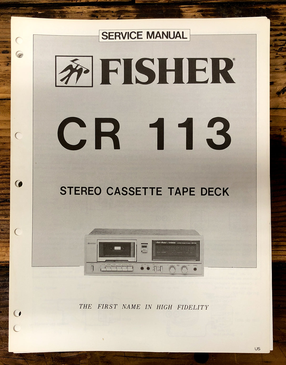 Fisher CR-113 Cassette Deck  Service Manual *Original*