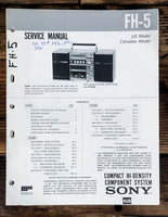 Sony FH-5 Stereo / Boombox  Service Manual *Original*