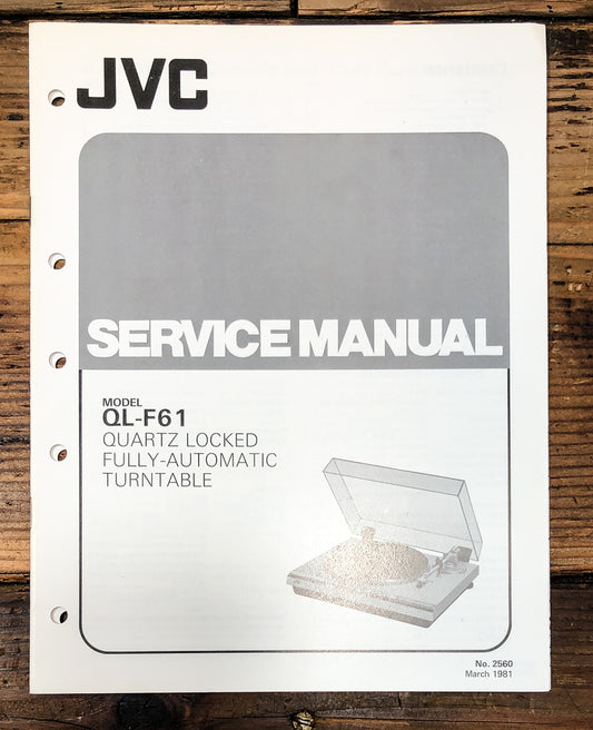 JVC QL-F61 Record Player / Turntable Service Manual *Original*