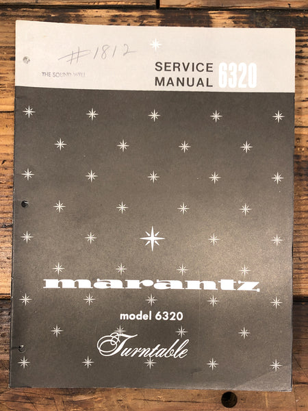Marantz Model 6320 Record Player / Turntable Service Manual *Original*