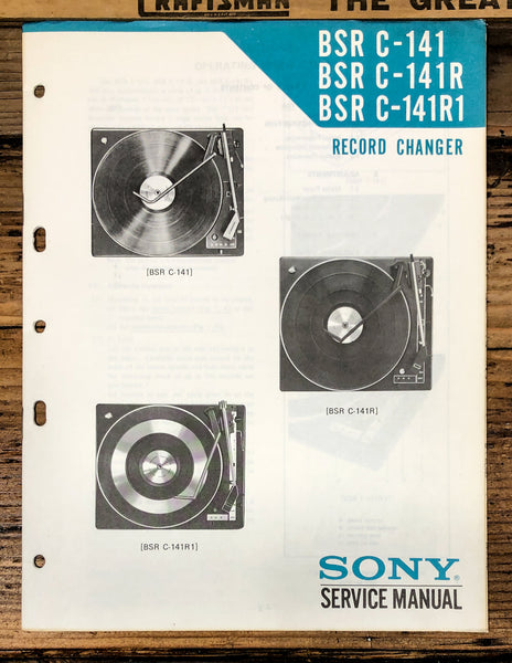 Sony C-141 C-141R C-141R1 Record Player / Turntable  Service Manual *Original*