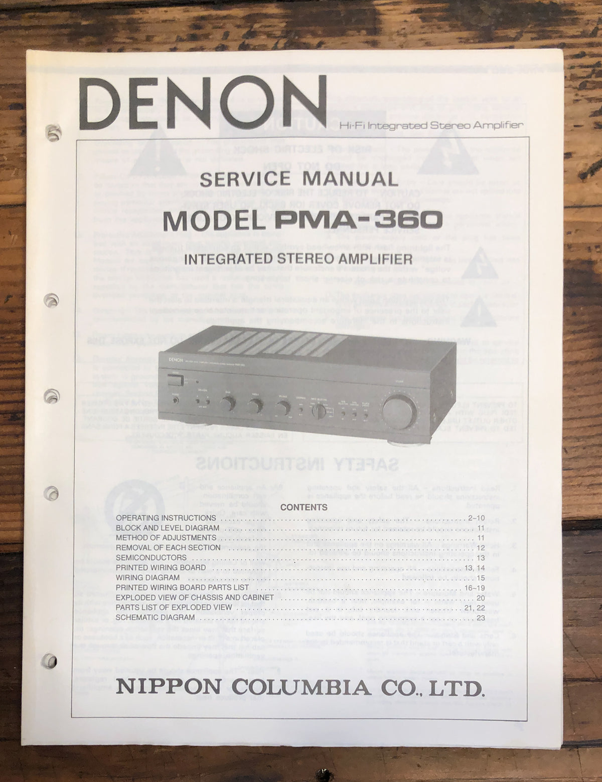 Denon PMA-360 Amplifier  Service Manual *Original*