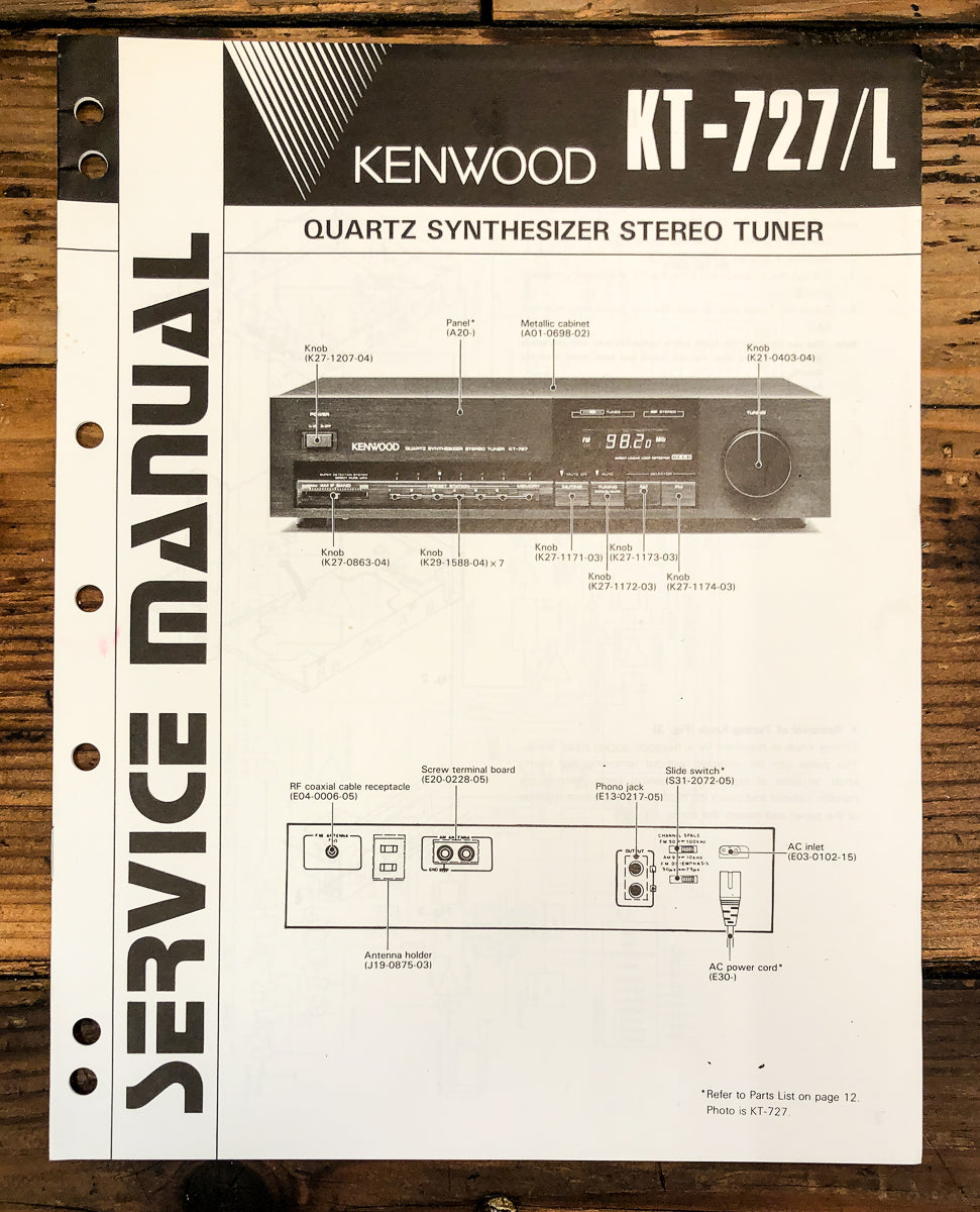 Kenwood KT-727 KT-727L Tuner Service Manual *Original*