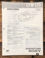 Sony CFM-120 Radio Cassette  Service Manual *Original*