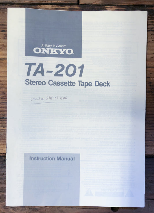 Onkyo TA-201 Cassette  Owner / User Manual *Original*