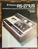 Technics RS-271US Cassette 3pg Brochure  *Original*