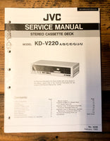 JVC KD-V220 Cassette  Service Manual *Original*