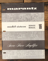 Marantz Model 16 Amplifier  Service Manual *Original*