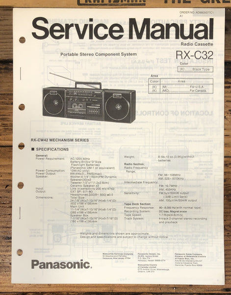 Technics RX-C32 Portable Stereo Service Manual *Original*