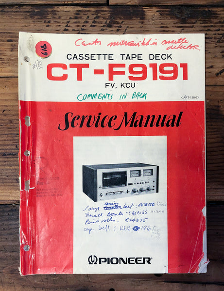Pioneer CT-F9191 Cassette  Service Manual *Original* #2
