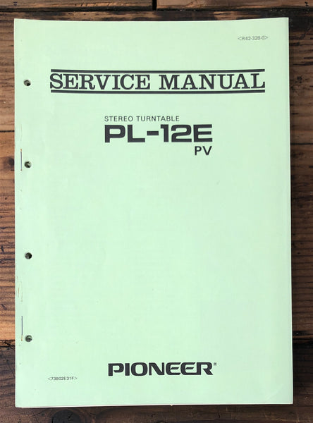 Pioneer PL-12E Record Player / Turntable  Service Manual *Original*