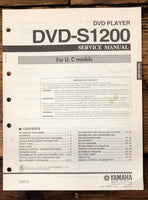 Yamaha DVD-S1200 DVD Player  Service Manual *Original*